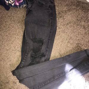 Black Americans eagle holey Jeans